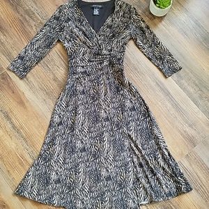 Anne Klein animal print surplice dress 6